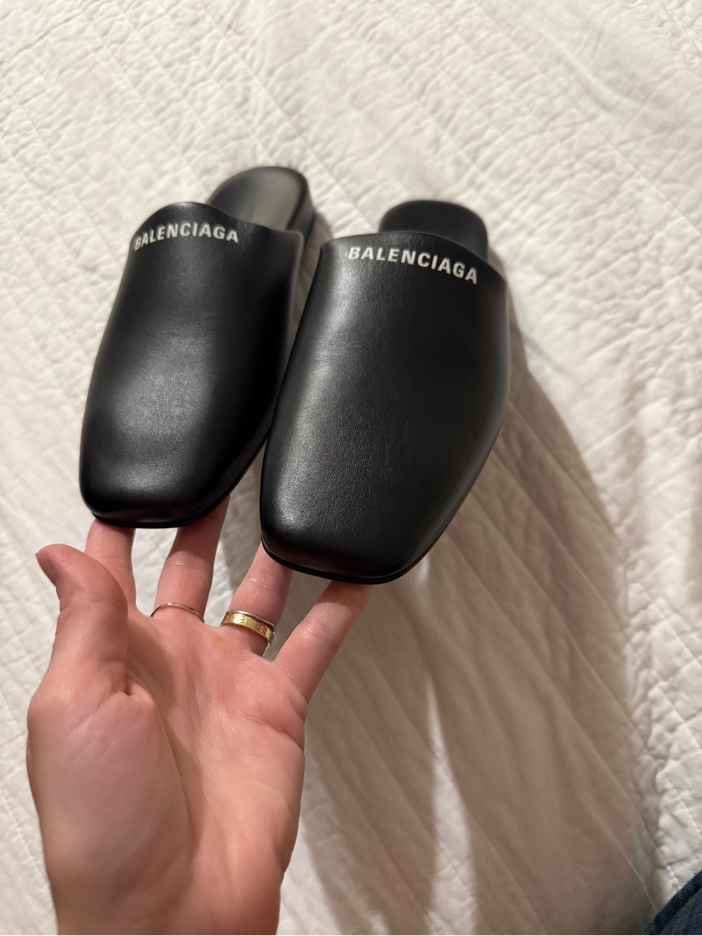 Balenciaga Black Logo Slip-On Mules - Picture 3 of 5